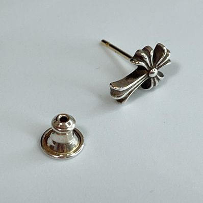 Chrome Hearts # 2 CH Cross Fat Stud Earrings "Silver"