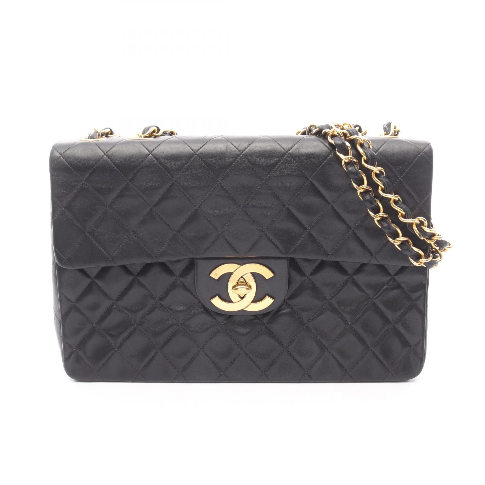 シャネル CHANEL デカマトラッセ34 ショルダーバッグ バッグ ラムスキン(羊革) レディース ブラック系 【中古】