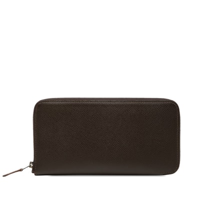エルメス アザップロング シルクイン ラウンドファスナー 長財布 ダークブラウン系 ヴォーエプソン レディース HERMES 【中古】