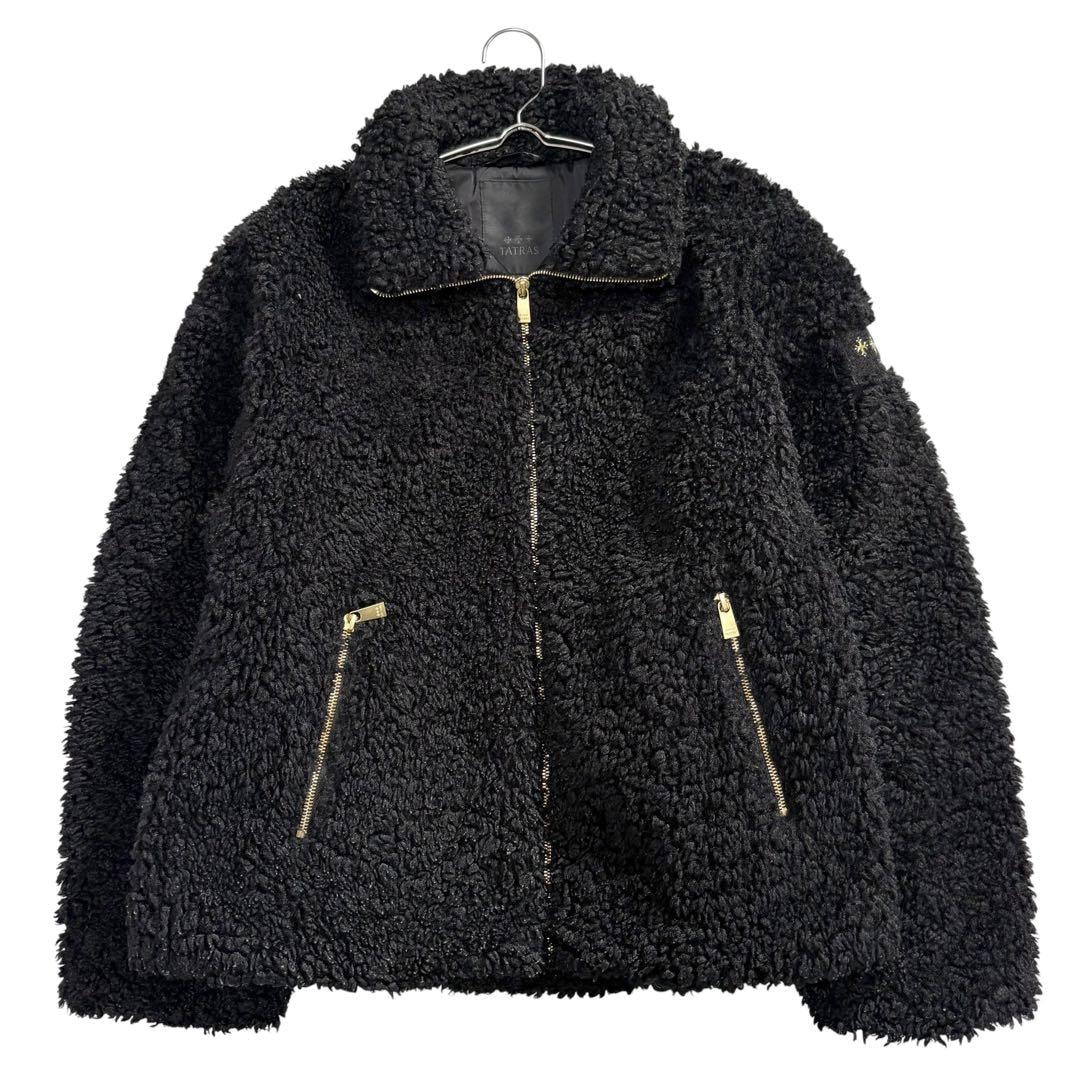 美品 TATRAS タトラス LUELA 23AW オーバーサイズ ボア ブルゾン ブラック ゴールド ポリエステル ブルゾン I2-00074 【中古】