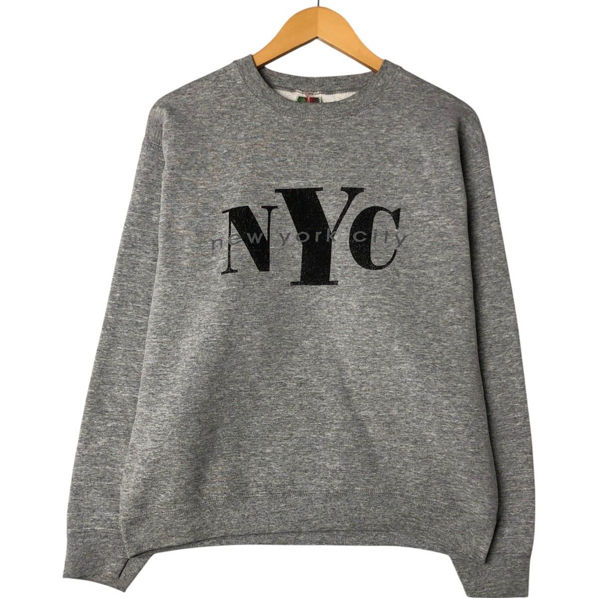 古着 ~00年代 フルーツオブザルーム FRUIT OF THE LOOM HEAVY cotton プリントスウェットシャツ トレーナー メンズM相当/eaa550763