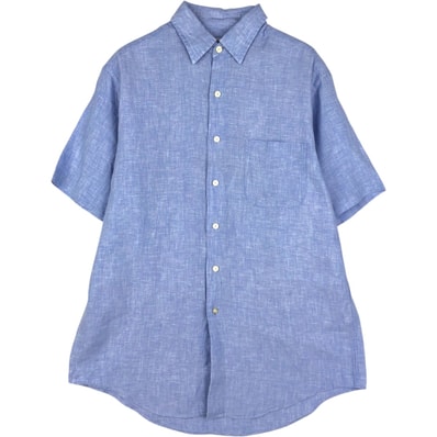 古着 ブルックスブラザーズ Brooks Brothers Est.1818 半袖 リネンシャツ メンズM相当/rab182081