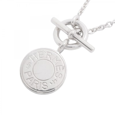 【6jfb0601-k】エルメス ネックレス セリエ アミュレット シルバー925【中古】レディース