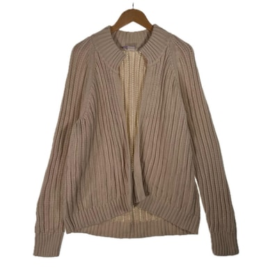 GAP ギャップ 無地 秋冬 AW カーディガン コットン アイボリー レディース L 綿カーディガン【古着】【中古】