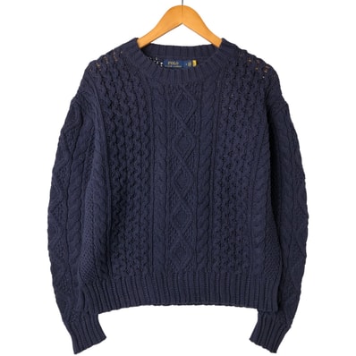 古着 ラルフローレン Ralph Lauren POLO RALPH LAUREN ケーブル編み コットンニットセーター メンズM相当/eaa607861