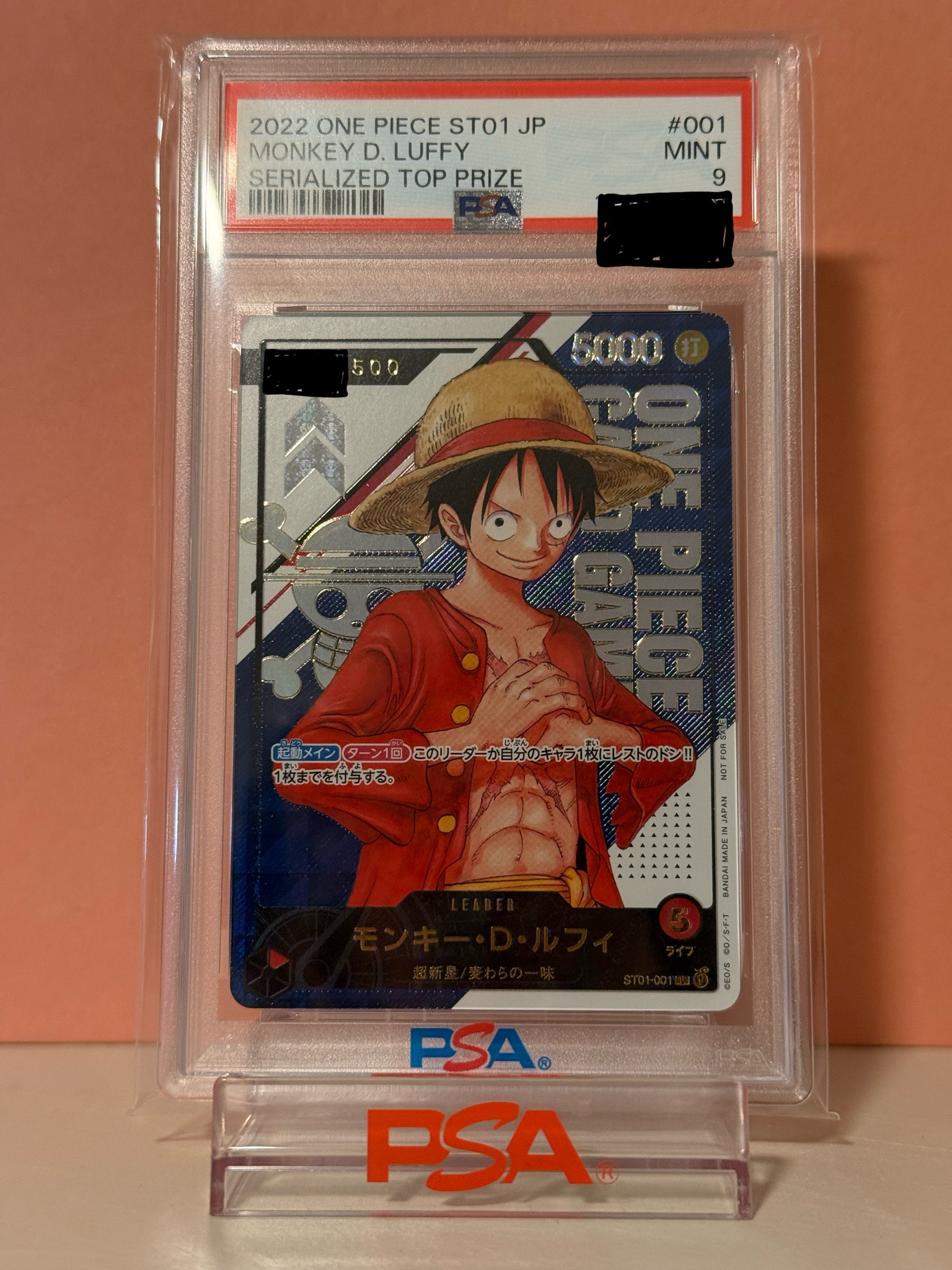 PSA9】モンキー・D・ルフィ L シリアルナンバー入り (開封済) [ST01
