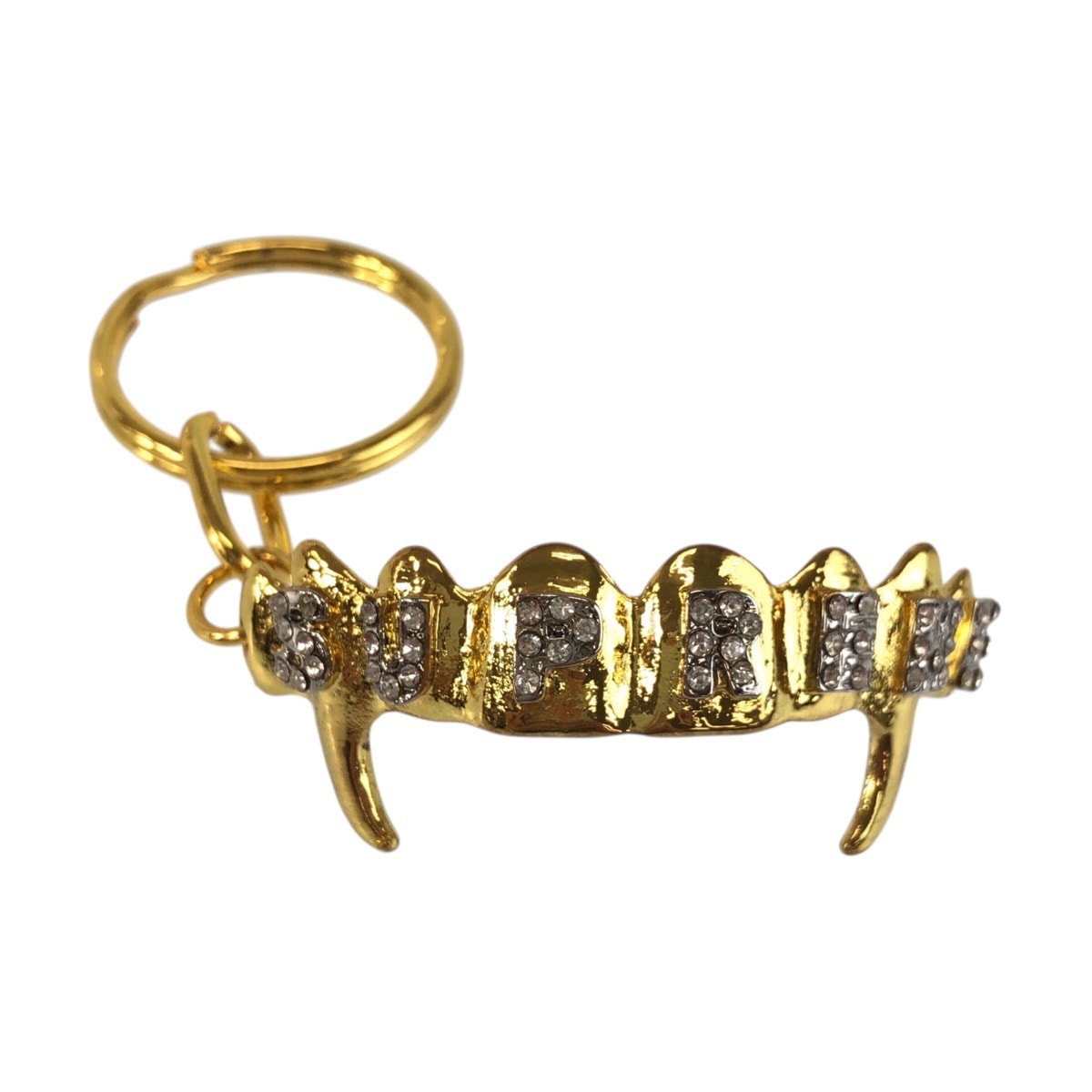 美品 Supreme シュプリーム Fronts Keychain ゴールド メッキ ラインストーン/ キーホルダー キーリング 604418 【中古】