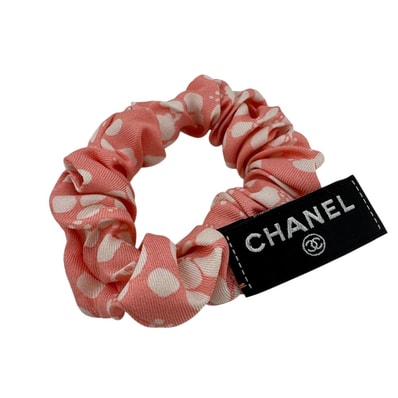 シャネル CHANEL ヘアアクセサリー シュシュ ピンク