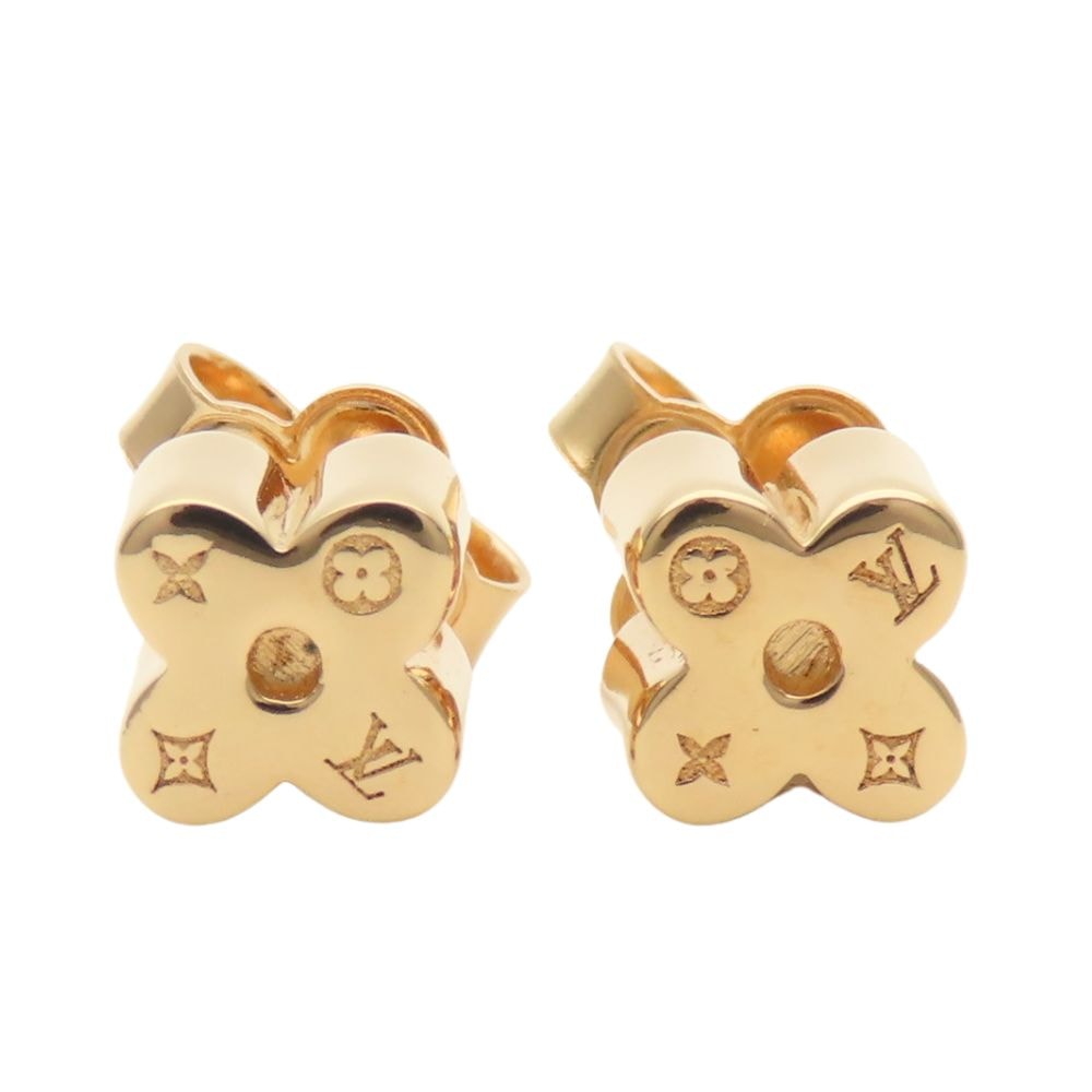 【中古】 ルイ・ヴィトン ピアス ブックル ドレイユ ファスト フラワー M64878 メタル ゴールド モノグラム アクセサリー メッキ レディース 女性 LOUIS VUITTON
