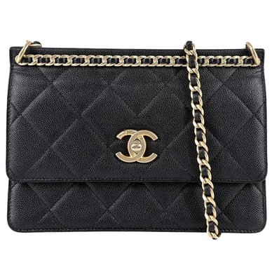 CHANEL シャネル ショルダーバッグ マトラッセ 肩掛け 斜め掛け ココマーク ターンロック キャビアスキン ブラック 黒 ゴールド金具 レディース【中古品】