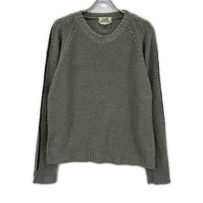 エルメス グレー リネン ニットセーター M