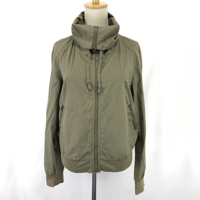 ザラ/ZARA★ビッグカラー/ジップアップブルゾン/アウター【レディースM/カーキ】タートルネック/ジャケット/Tops/jacket◆sBH887