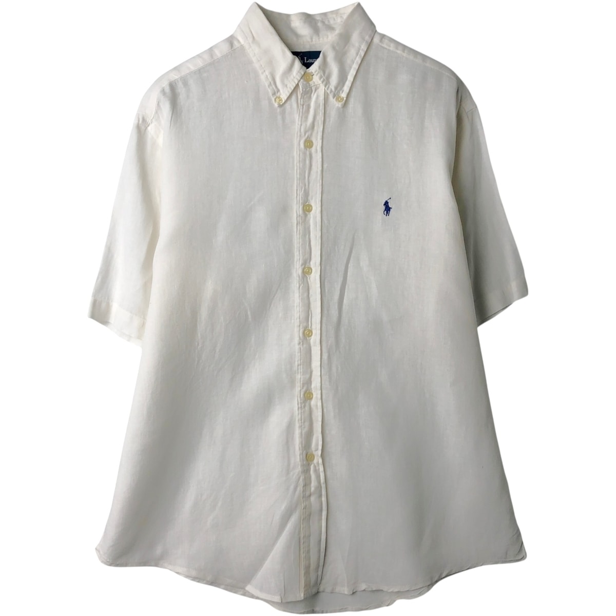 古着 ラルフローレン Ralph Lauren CLASSIC FIT 半袖 リネン ボタンダウンシャツ メンズL相当/eaa641283