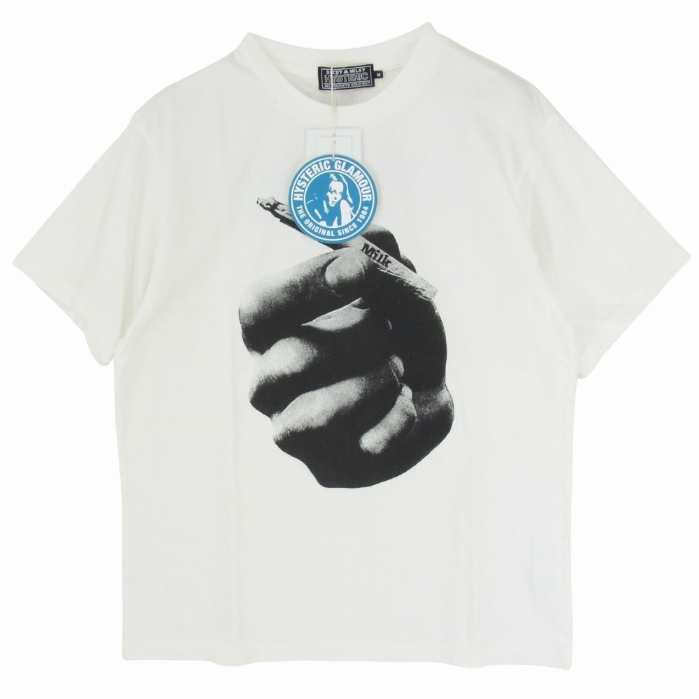 HYSTERIC GLAMOUR ヒステリックグラマー Tシャツ 25AW 02253CT19 MILK ミルク別注 MILK RAID HYS ミルク レイド ヒス 半袖 Tシャツ ホワイト系 M【極上美品】【中古】