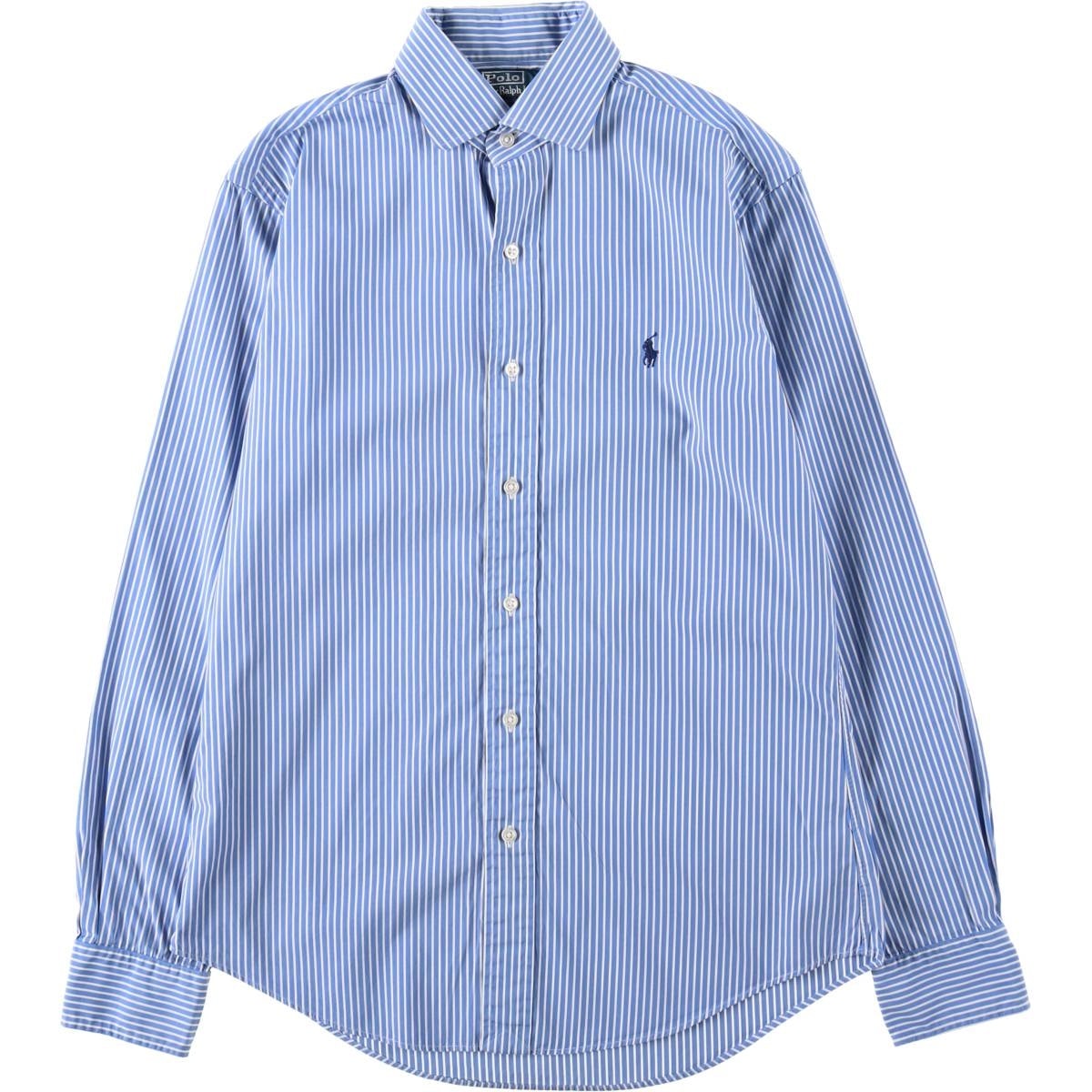 古着 ラルフローレン Ralph Lauren POLO by Ralph Lauren CUSTOM FIT DRESS SHIRT 長袖 コットンストライプシャツ レディースL相当/eaa641907