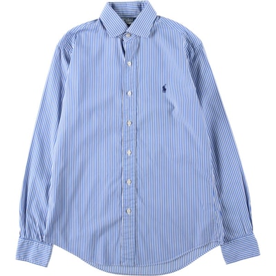 古着 ラルフローレン Ralph Lauren POLO by Ralph Lauren CUSTOM FIT DRESS SHIRT 長袖 コットンストライプシャツ レディースL相当/eaa641907