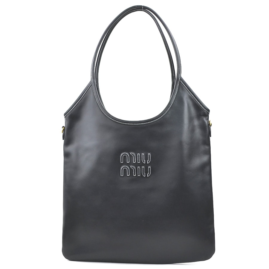 ミュウミュウ MIUMIU ショルダーバッグ Ivy レザーバッグ レギュラー レザー ブラック レディース【中古】 90250a