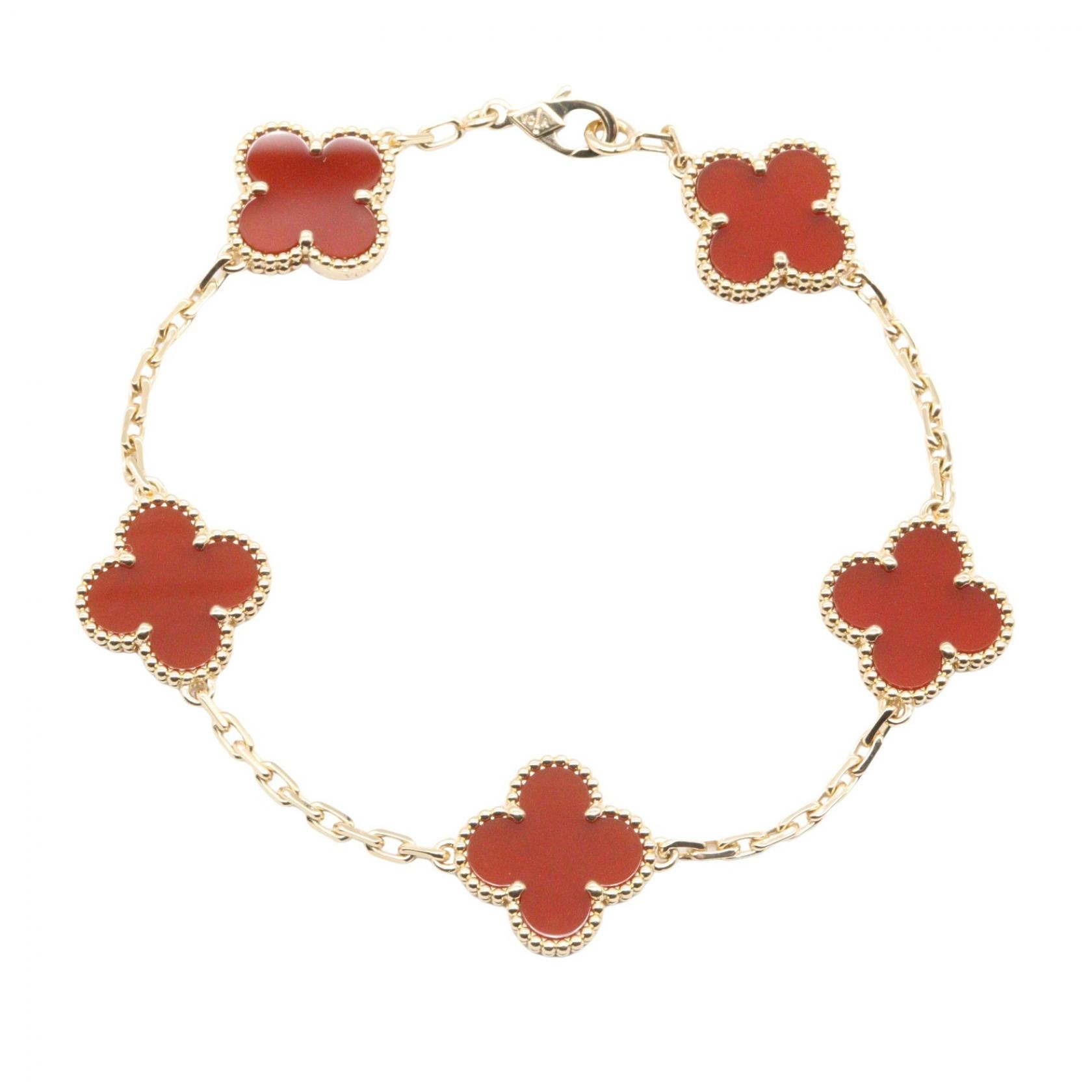ヴァンクリーフ&アーペル Van Cleef & Arpels ヴィンテージアルハンブラ カーネリアン ブレスレット ブレスレット アクセサリー K18(イエローゴールド) カーネリアン レディース ゴールド系 / レッド系