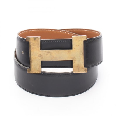 エルメス HERMES コンスタンス Hベルト ベルト 衣料品 カーフ(牛革) ボックスカーフ □C刻印(1999年製造) レディース ブラック系 【中古】