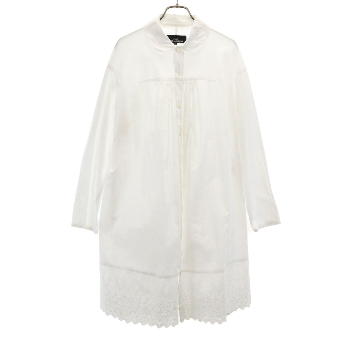 tricot COMME des GARCONS トリココムデギャルソン 2010年 日本製 リネンブレンド 長袖 シャツワンピース M ホワイト