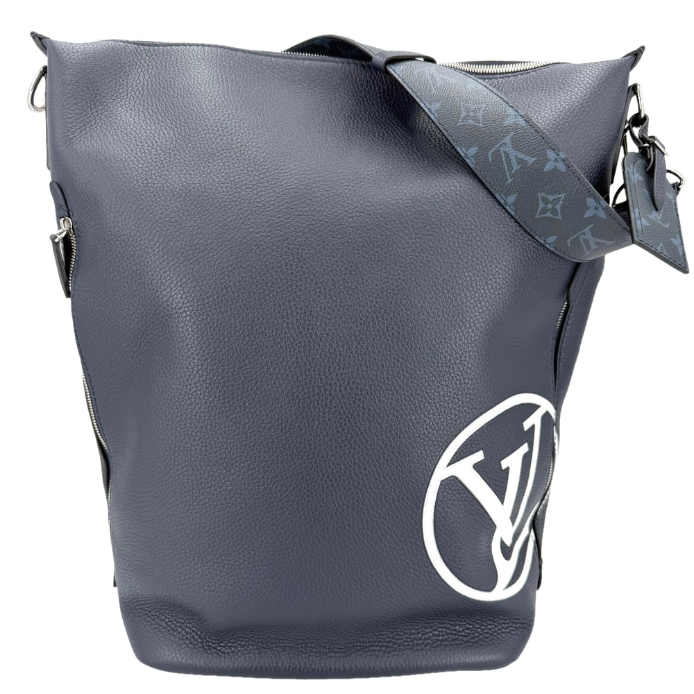 LOUIS VUITTON ルイヴィトン ショルダーバッグ イーストサイドダッフル 肩掛け M53438 トリヨンレザー ネイビー 紺 シルバー金具 メンズ【中古品】
