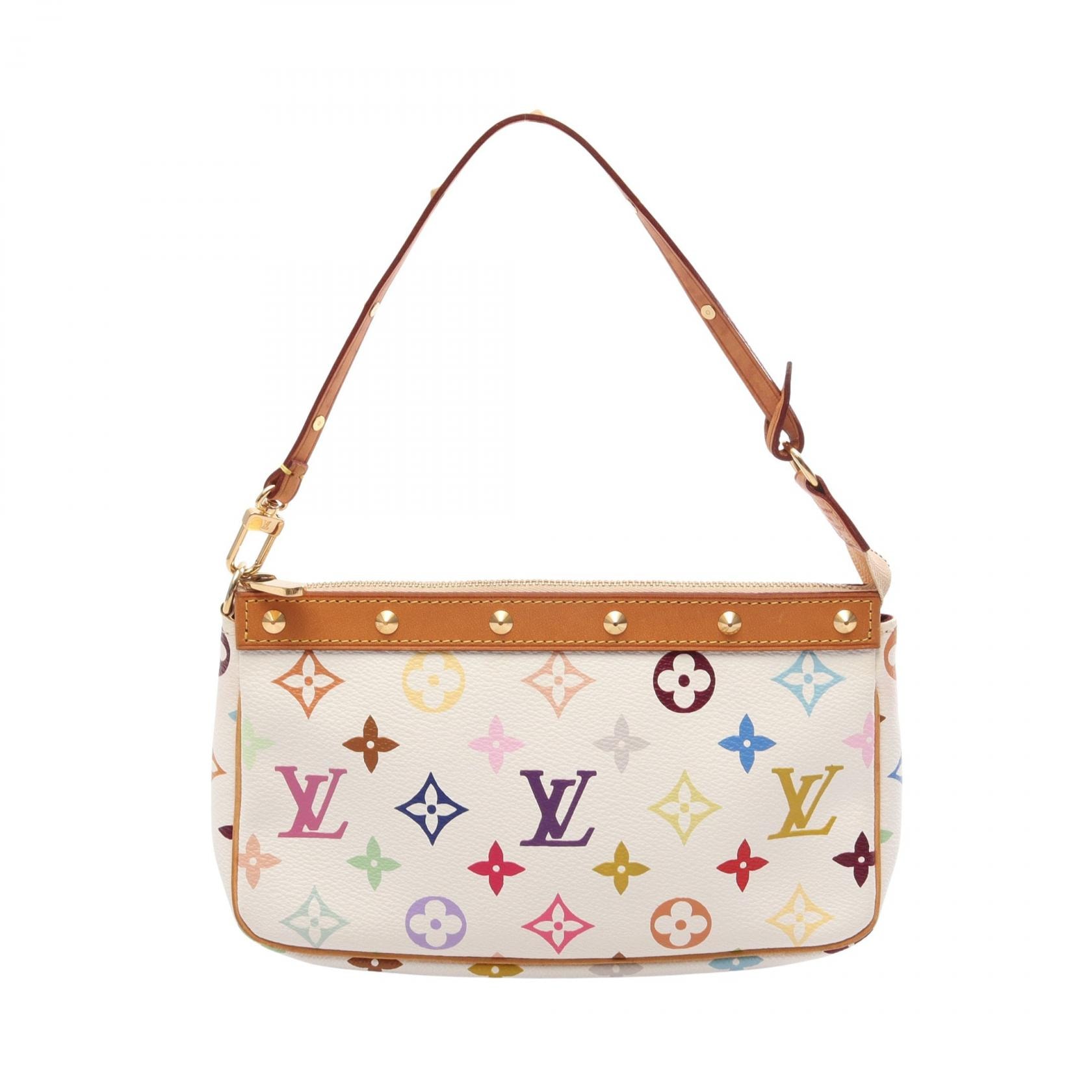 ルイ・ヴィトン LOUIS VUITTON ポシェットアクセソワール モノグラムマルチカラー ブロン ハンドバッグ バッグ PVCコーティングキャンバス レザー レディース ホワイト系 M92649 【中古】