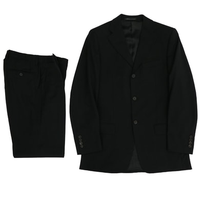 GUCCI グッチ セットアップ 28EGF3 イタリア製 ウール100% 3B テーラードジャケット スラックスパンツ セットアップ スーツ ブラック系 46【中古】