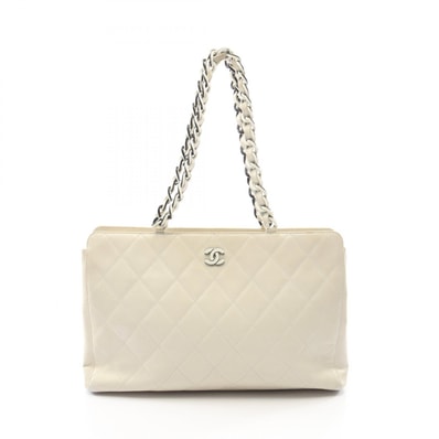 シャネル CHANEL マトラッセ トートバッグ バッグ レザー レディース ホワイト系 【中古】