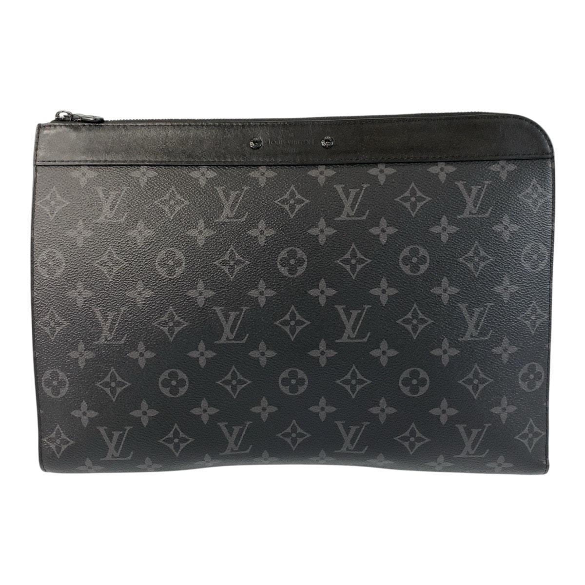 美品 LOUIS VUITTON ルイヴィトン モノグラム エクリプス ポシェット ジュール ブラック グレー PVC レザー/ クラッチバッグ セカンドバッグ 505114 【中古】