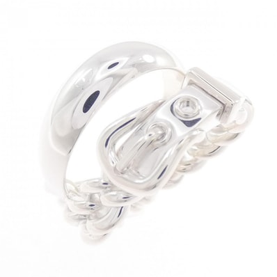 Hermes Boucle Sellier Inflexible Ring "Silver"