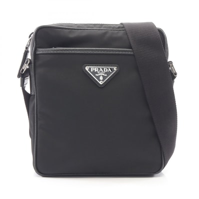 プラダ PRADA Re-Nylon ショルダーバッグ バッグ ナイロン サフィアーノレザー メンズ レディース ブラック系 【中古】