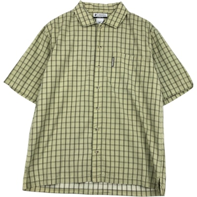 古着 00年代 コロンビア Columbia ワイドカラー 半袖 コットン チェックシャツ ボックスシャツ メンズM相当/rab182186