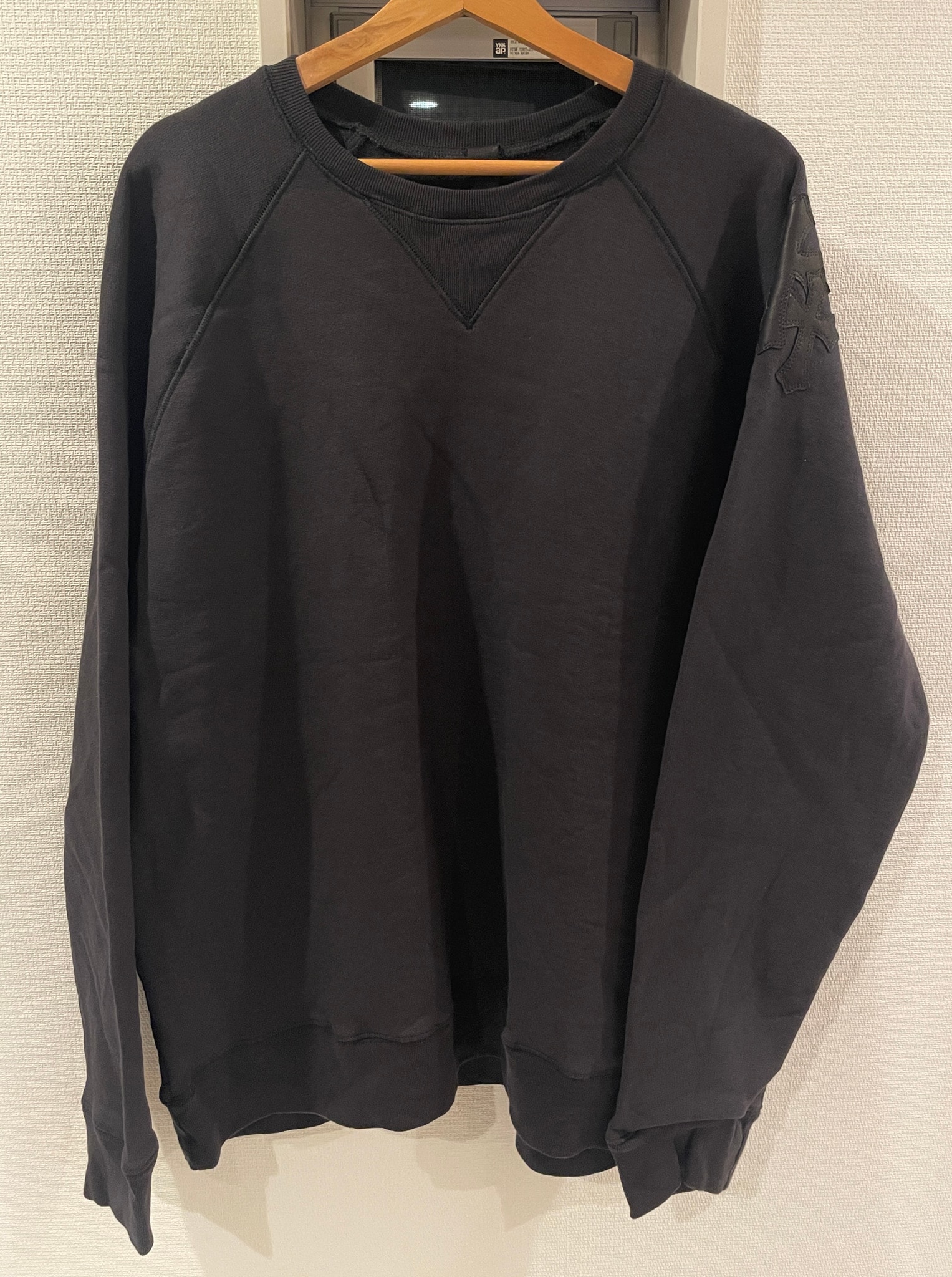 Chrome Hearts Y Not Label Cemetery Cross Patch Sweat "Gray/Black"