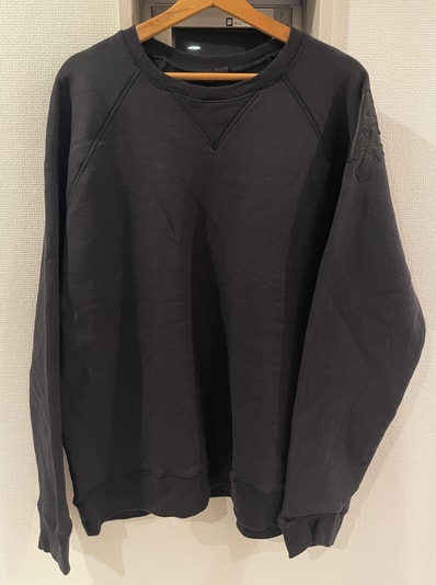 Chrome Hearts Y Not Label Cemetery Cross Patch Sweat "Gray/Black"