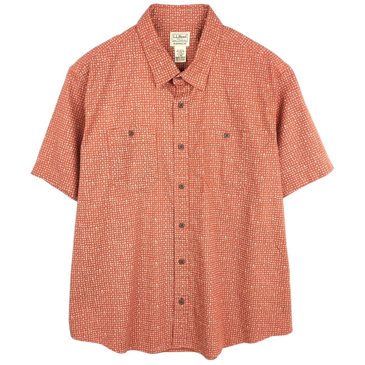古着 90年代 エルエルビーン L.L.Bean TRADITIONAL FIT 半袖 コットンシャツ メンズL相当 ヴィンテージ/eaa668794