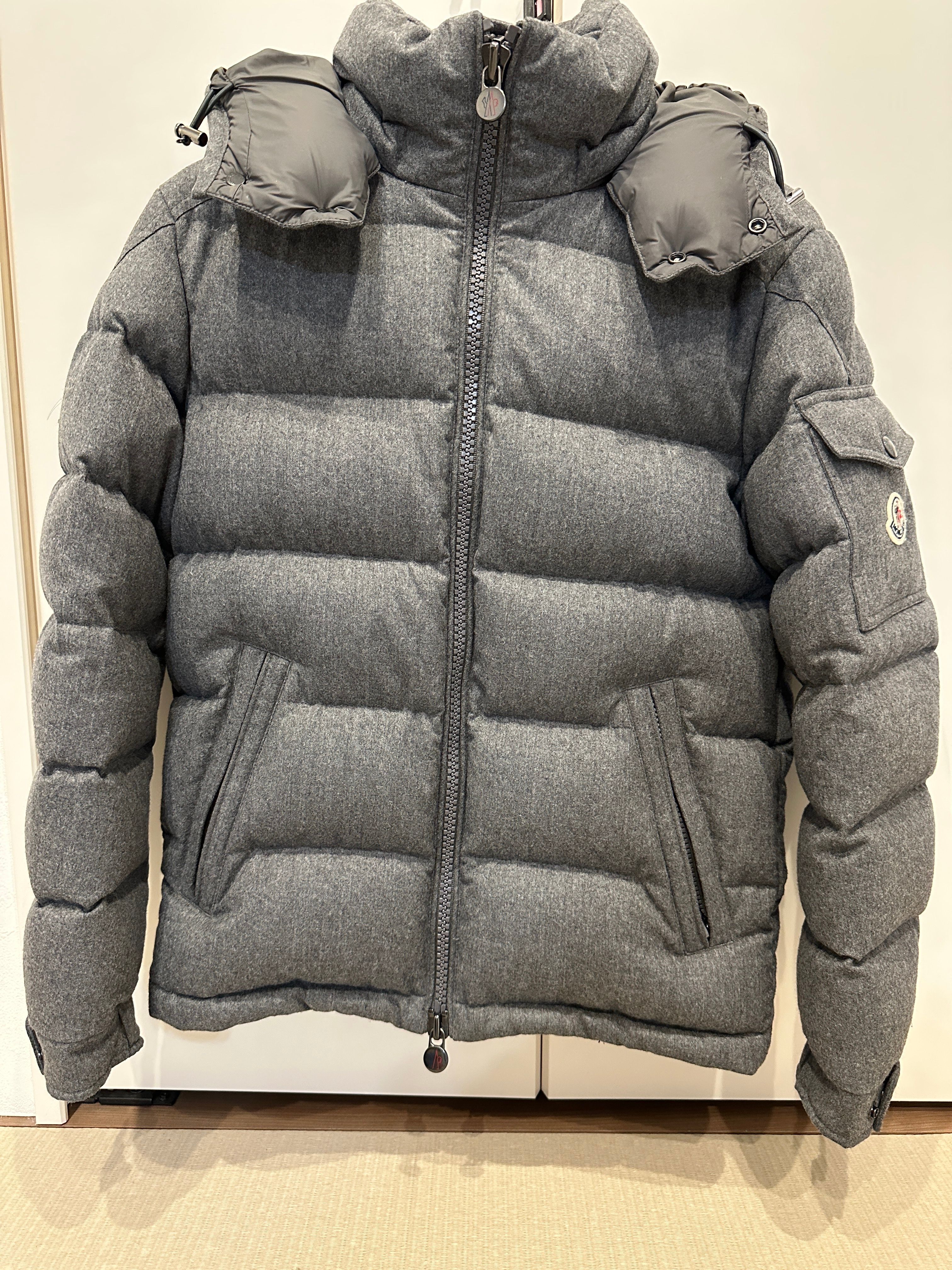 MONCLER Montgenevre Flannel Hooded Down Jacket "Gray"