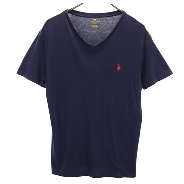 POLO RALPH LAUREN ポロラルフローレン 半袖 Vネック Tシャツ S ネイビー系
