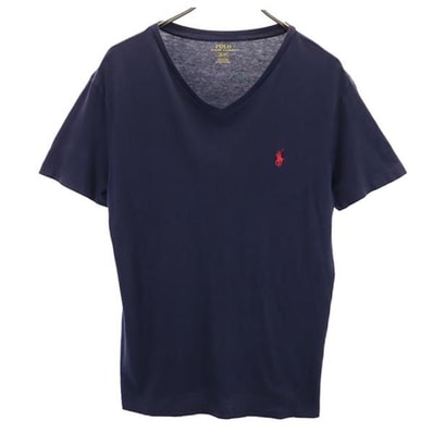 POLO RALPH LAUREN ポロラルフローレン 半袖 Vネック Tシャツ S ネイビー系