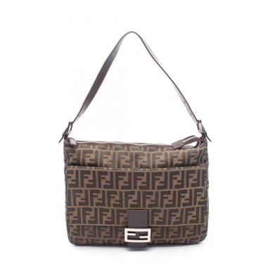 フェンディ FENDI ズッカ ショルダーバッグ バッグ キャンバス レザー レディース ブラウン系 【中古】