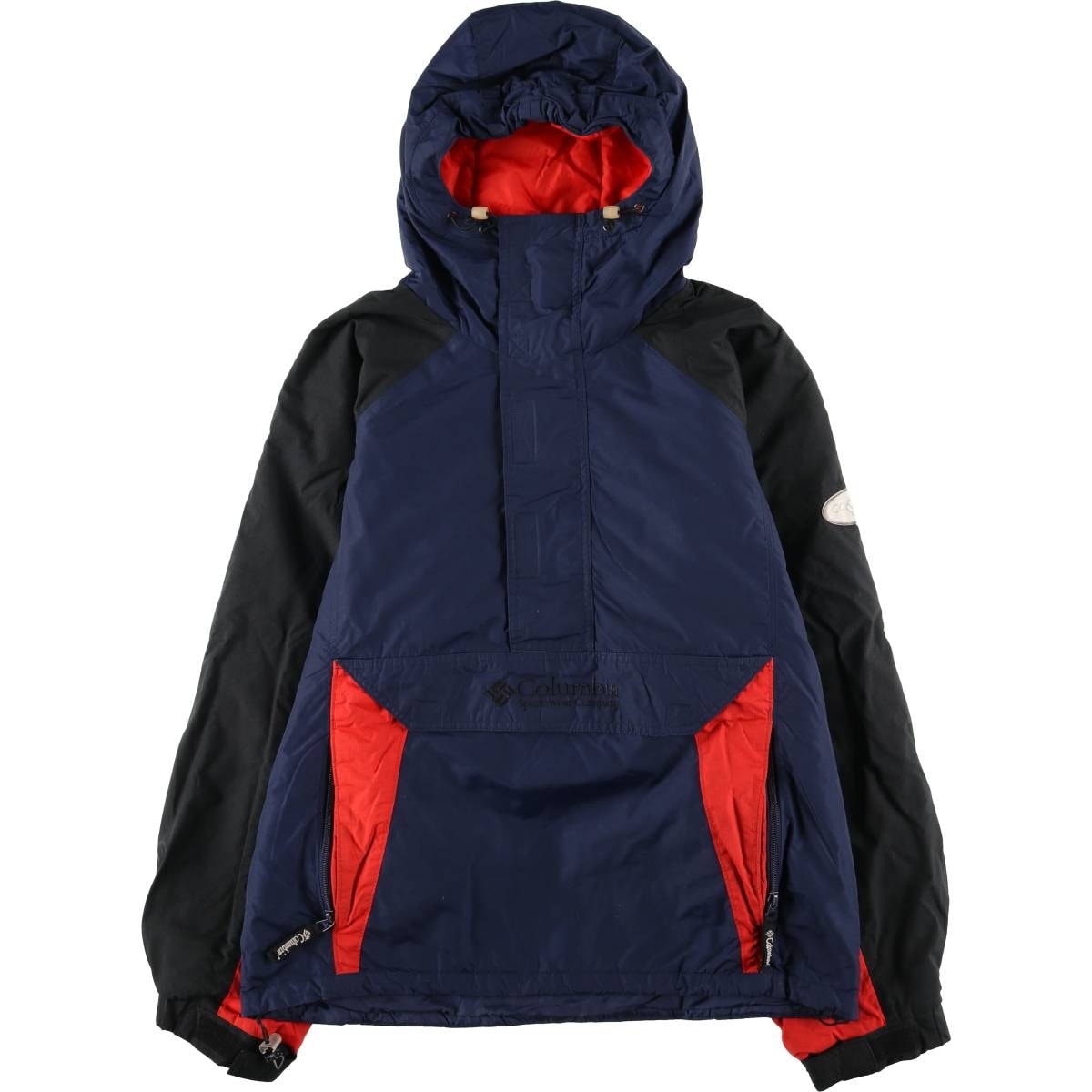 古着 90~00年代 コロンビア Columbia リップストップ 中綿アノラックパーカー パファージャケット メンズM相当 ヴィンテージ/eaa607998