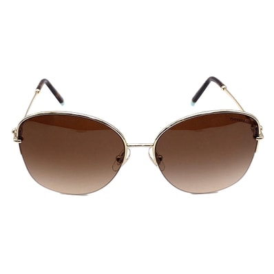 TIFFANY&Co. ティファニー ハードウェア リンク サングラス サングラス TF3082 ブラウン ゴールド レディース【中古】