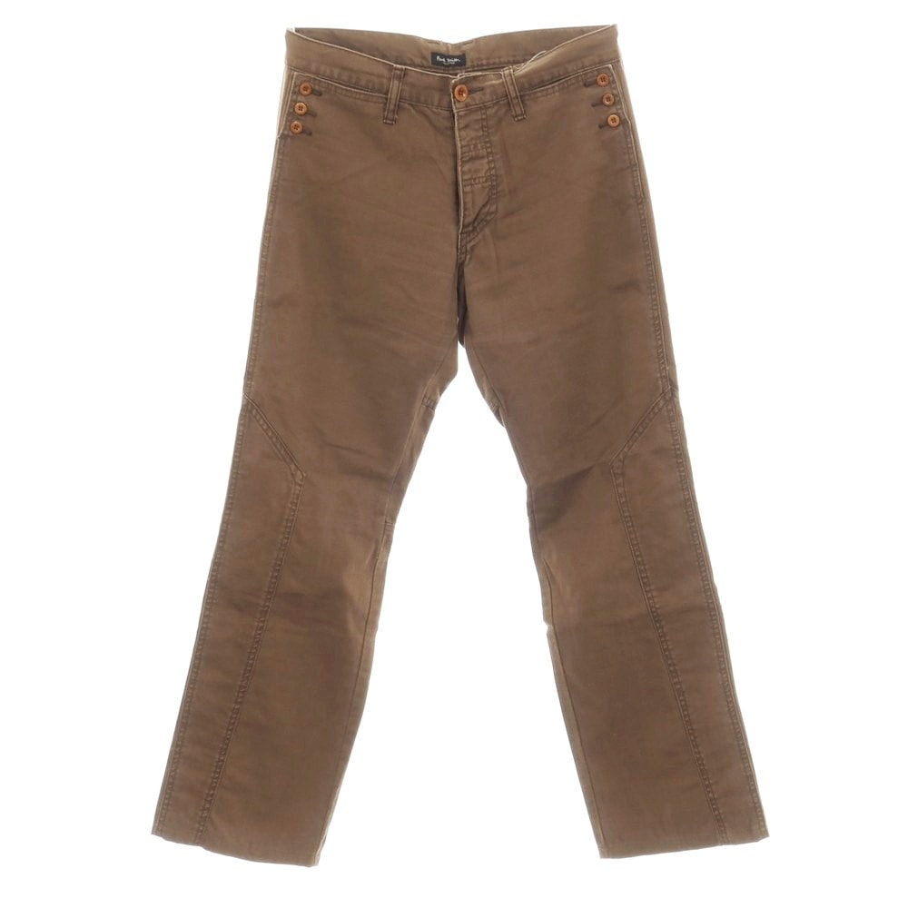 【中古】ポールスミスコレクション PAUL SMITH COLLECTION コットン 切り替えデザイン パンツ ブラウン【サイズ76】【メンズ】