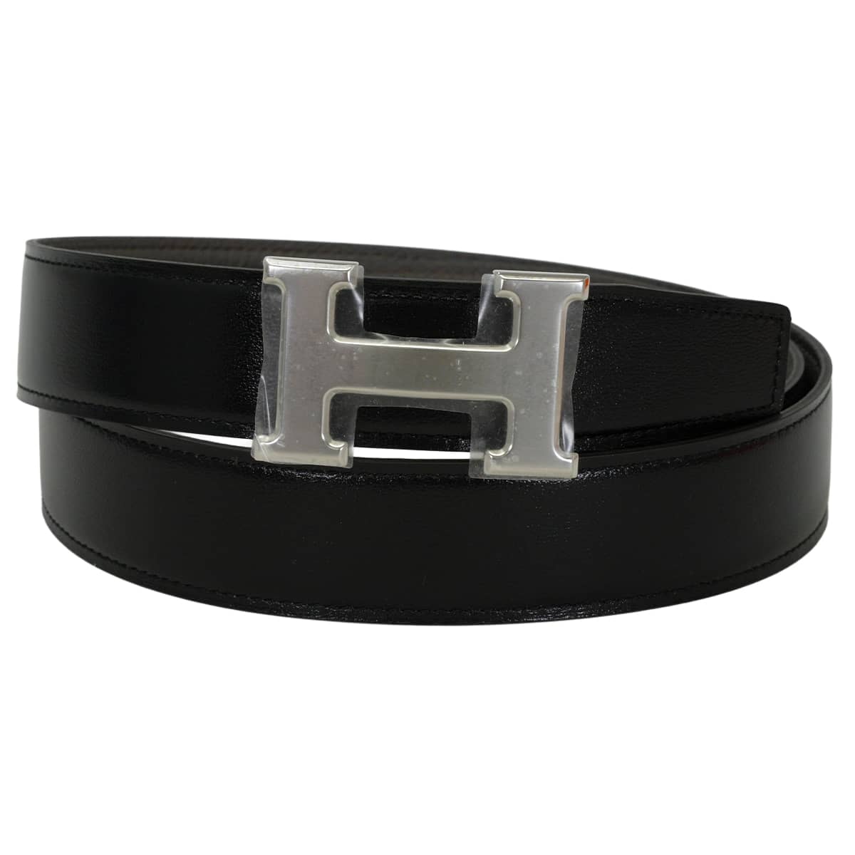 HERMES エルメス ベルト H コンスタンス 32 リバーシブル #90 黒 (ブラック)/エタン ボックスカーフ/トゴ シルバー金具 G刻印 新品