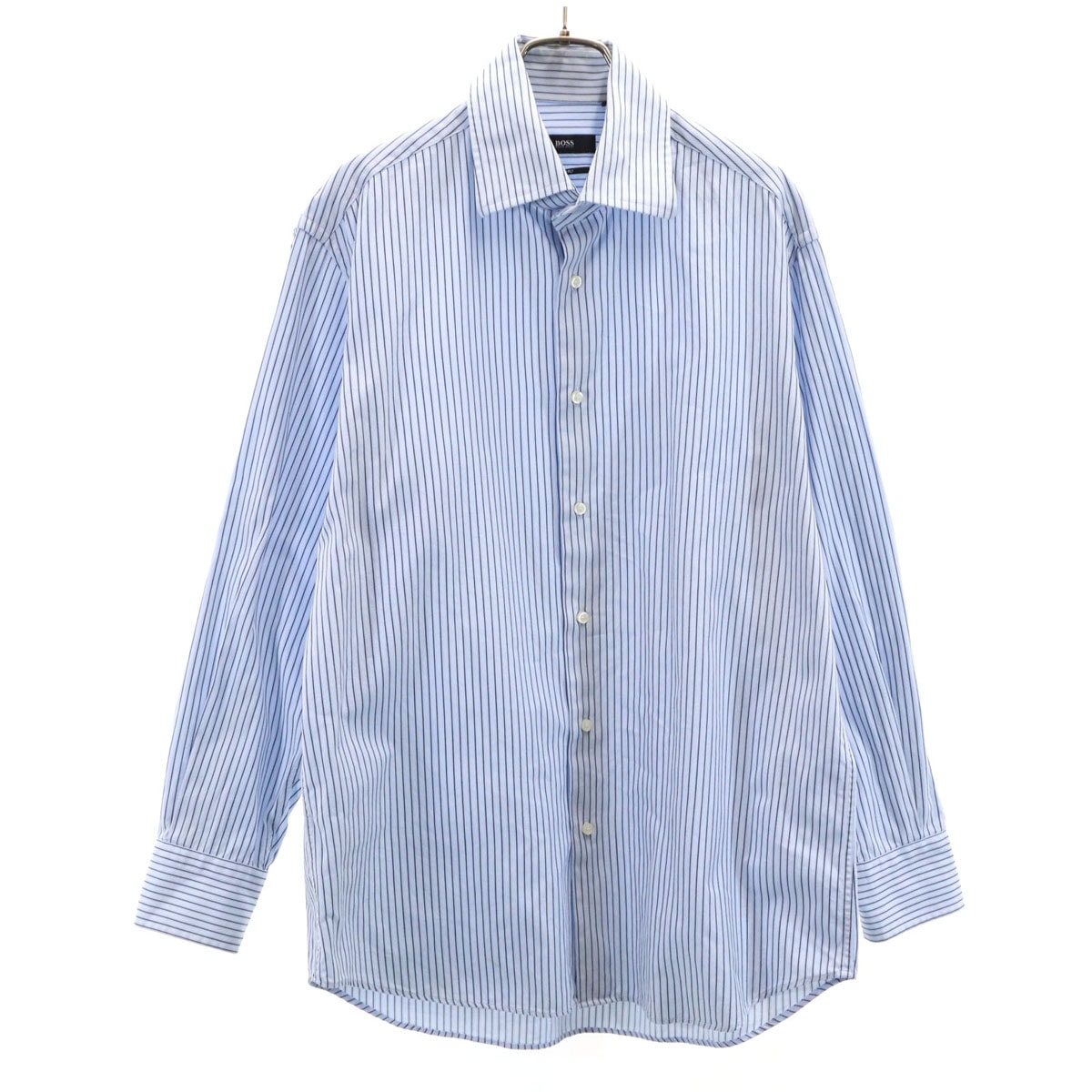 HUGO BOSS ヒューゴボス ストライプ柄 長袖 シャツ 151/2 ブルー系