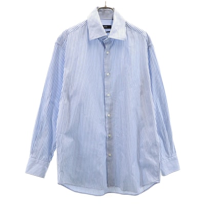 HUGO BOSS ヒューゴボス ストライプ柄 長袖 シャツ 151/2 ブルー系