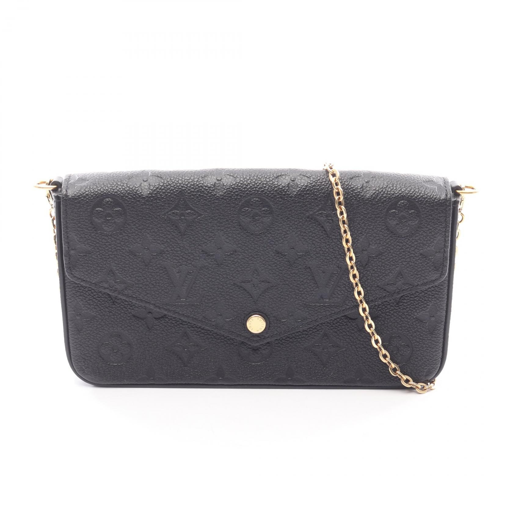 ルイ・ヴィトン LOUIS VUITTON ポシェット フェリシー ショルダーバッグ バッグ レザー モノグラム・アンプラント ノワール レディース ブラック系 M64064 【中古】