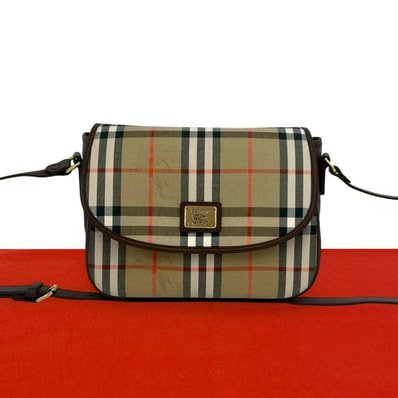 BURBERRY バーバリー ノバチェック シャドーホース 柄 キャンバス レザー ショルダーバッグ ブラウン
16655