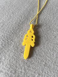 Chrome Hearts Rubber Large Dagger Silicon Necklace "Yellow"
