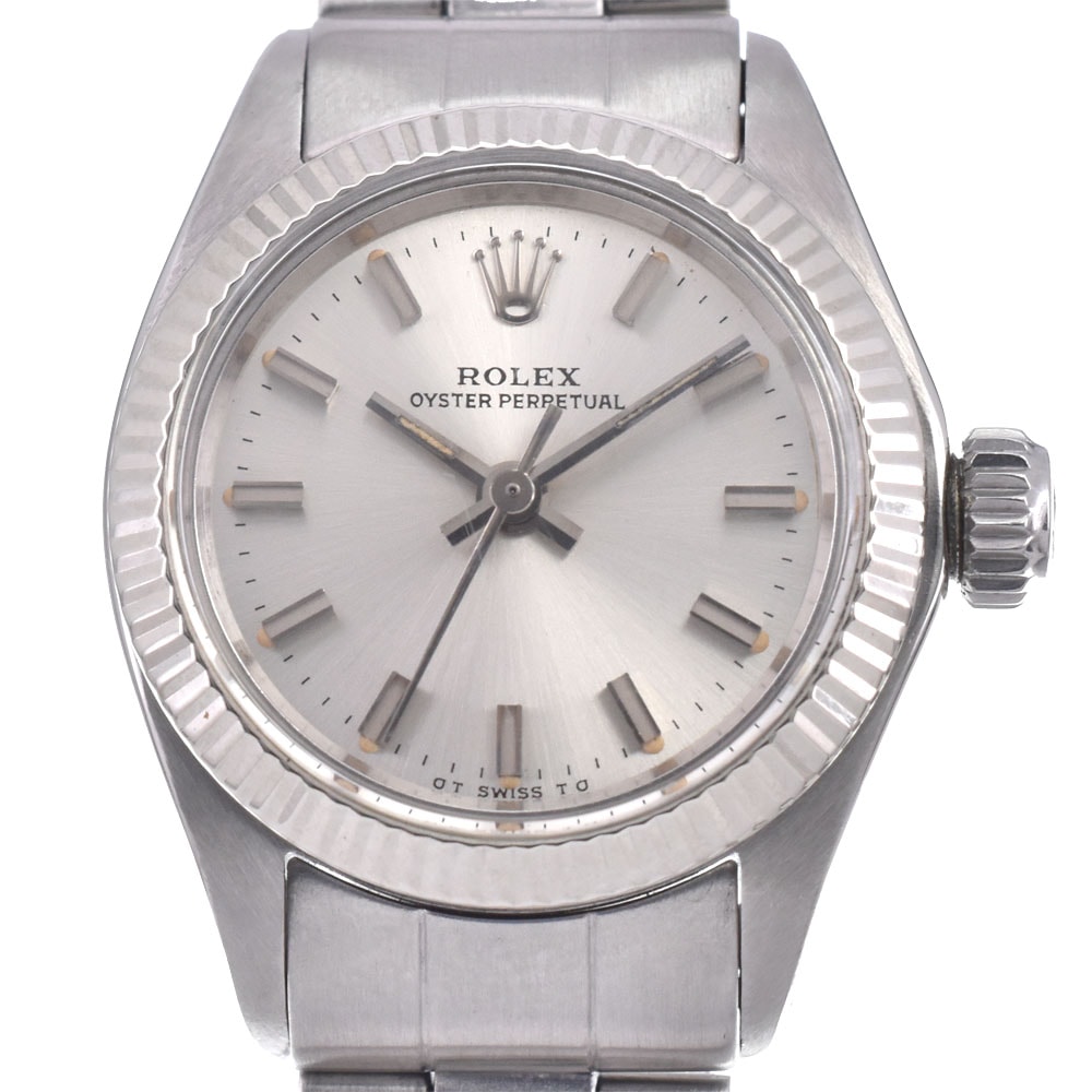 ロレックス ROLEX 6719 オイスターパーペチュアル Cal.2030 シルバー 自動巻き レディース 良品 腕時計 L#148236
