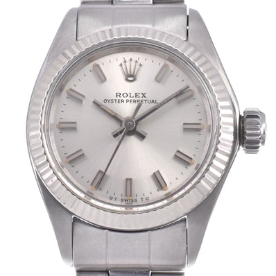 ロレックス ROLEX 6719 オイスターパーペチュアル Cal.2030 シルバー 自動巻き レディース 良品 腕時計 L#148236